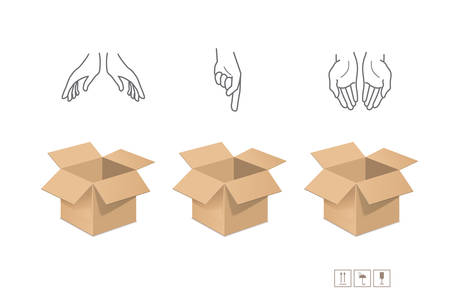 Cardboard boxes for packaging and storageのイラスト素材