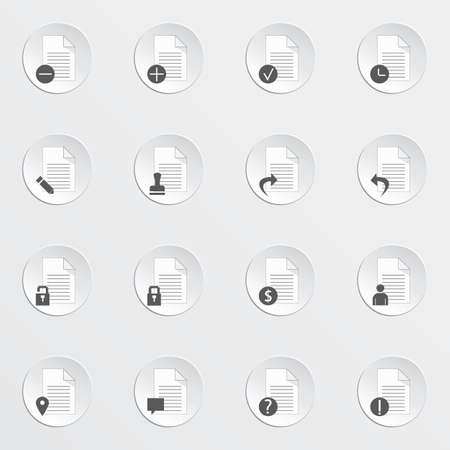 Office icons set. Working with documents informationのイラスト素材