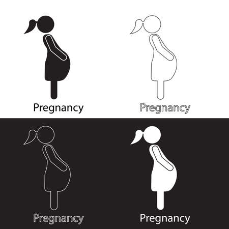 Pregnant woman sign icon vector.のイラスト素材