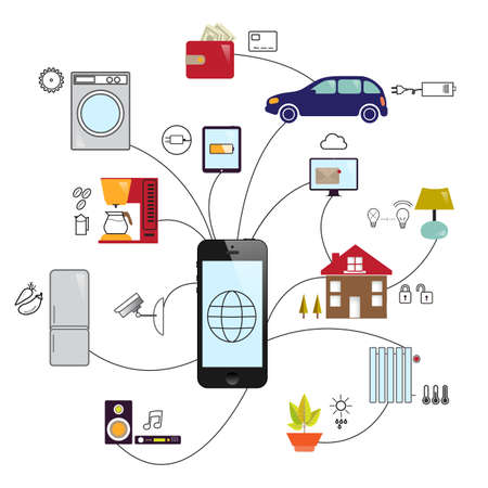 Internet of things and home automation concept.のイラスト素材