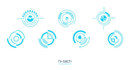 Abstract high-tech elements, round shapes. Vector illustrationのイラスト素材