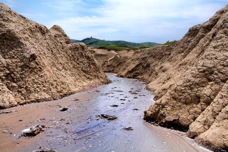 The Berca Mud Volcanoes are a geological and botanical reservation located in the Berca commune in the Buzãu County in Romania.の写真素材