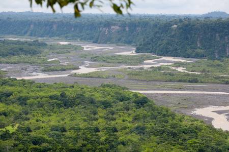 Upano river, close to Macas city in Ecuadorの写真素材