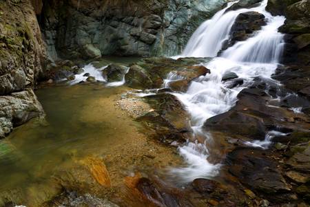 Very beautiful waterfall scene, Ecuador, north of Quito