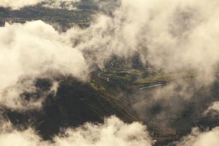 View from the top of Tungurahua volcano in Ecuador. About 4200m altitude where the photo was taken.の写真素材