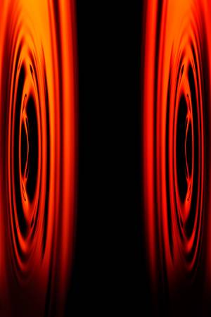 abstract shot of stereo speakers membranes positioned face to face.の写真素材
