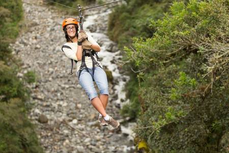 zipline adventure in ecuadorian rainforest, banos de agua santa