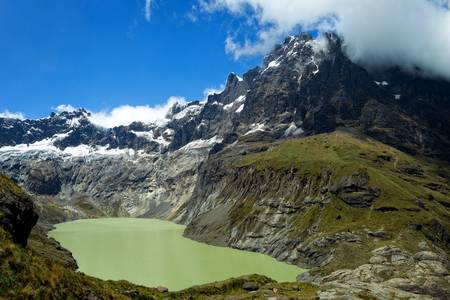 el altar volcano in sangay national park, ecuador. composite image.の写真素材