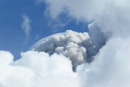 powerful explosion of tungurahua volcano on 5th of may 2013, ecuador , south americaの写真素材