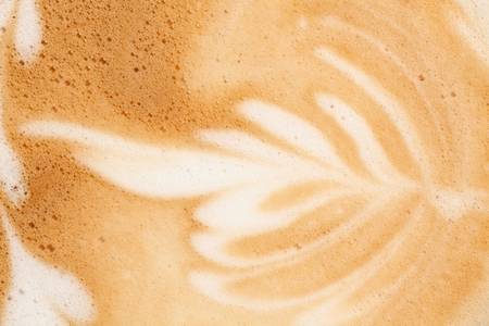 hand decorated coffee cream closeupの写真素材