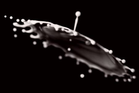 liquid splash resulting from the collision of two dropletsの写真素材