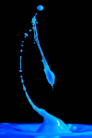colored liquids collision, macro shotの写真素材