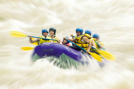 whitewater rafting blured in post productionの写真素材
