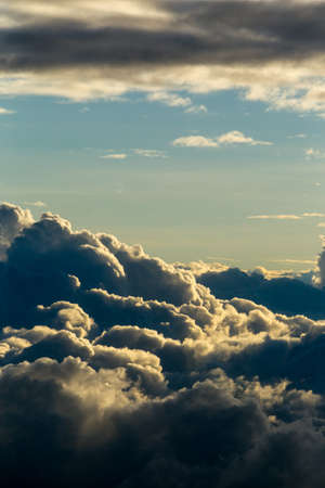 Cloudscape at sunset at high altitude in Andes mountains, circa 5000mの写真素材