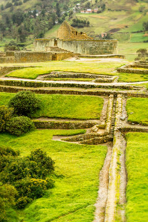 Ingapirca ruins, the most important inca civilization constructions in modern Ecuadorの写真素材