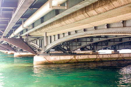 Concrete And Steel Bridge Underneath Viewの写真素材