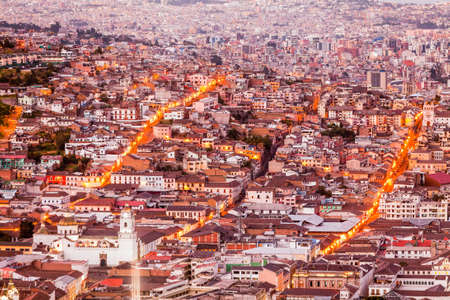 Old Town Of Quito As Seen From Panecillo Statueの写真素材