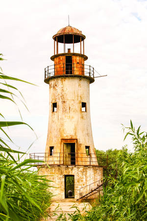 Remains Of An Old Lighthouse In Sulina Danube Delta Romania Medium Telephoto Lensesの写真素材