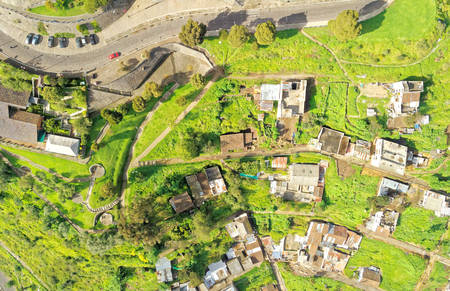 Panecillo Parking Lot Quito Aerialの写真素材