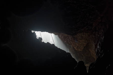Underground View Of Cave Entranceの写真素材