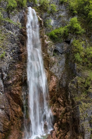 Waterfall at Nevidio canyon in Montenegroの写真素材