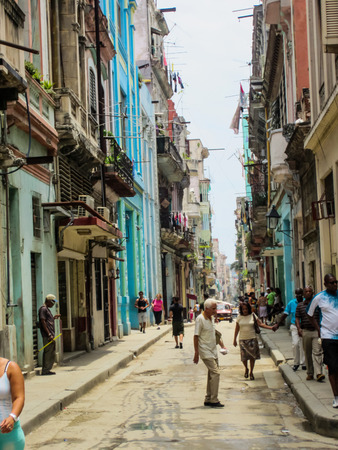 HAVANA, CUBA - MAY 20, 2012: Unidentified people on the street of Havana, Cuba. Havana is the capital city, province, major port, and leading commercial centre of Cuba.のeditorial素材