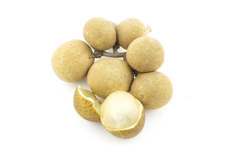 Longan isolated on white backgroundの写真素材