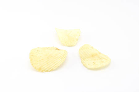 snack potato chips isolated on white background