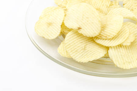 snack potato chips isolated on white background