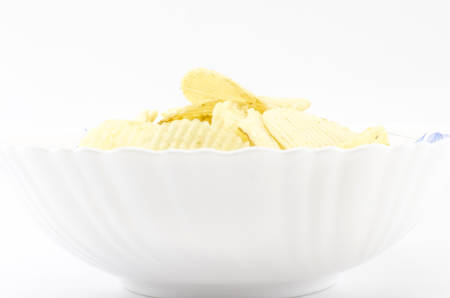 snack potato chips isolated on white background