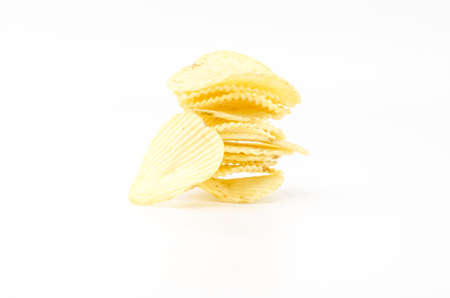 snack potato chips isolated on white background