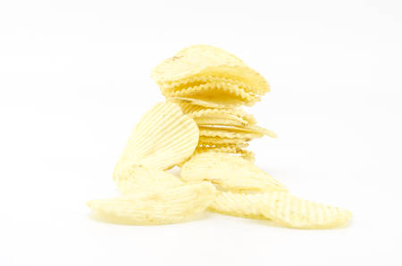 snack potato chips isolated on white background