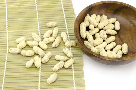 food bean roasted groundnuts on wood texture background