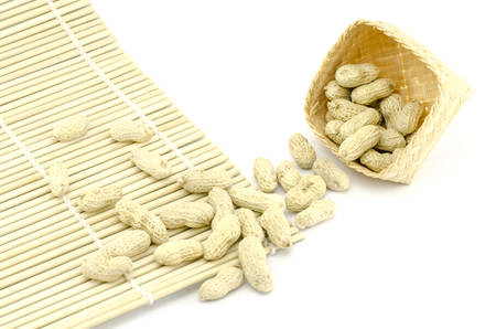 food bean roasted groundnuts on wood texture background