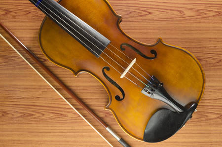 violin on wood background