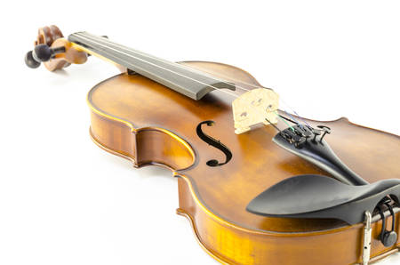 music string instrument violin isolated on white backgroundの写真素材