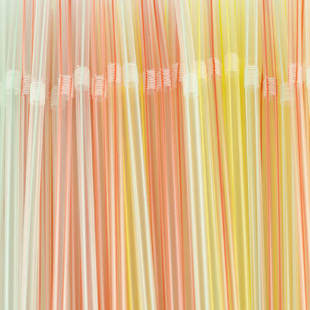 colorful straw on a white の写真素材