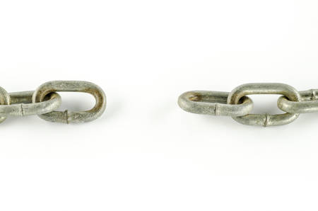 metal chain on a white 
