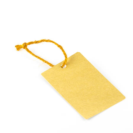 brown tag on a white backgroundの写真素材