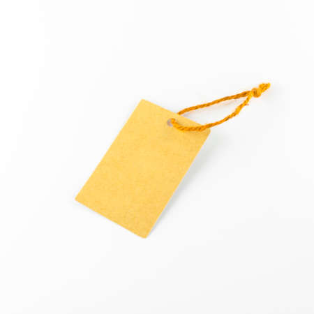 brown tag on a white backgroundの写真素材