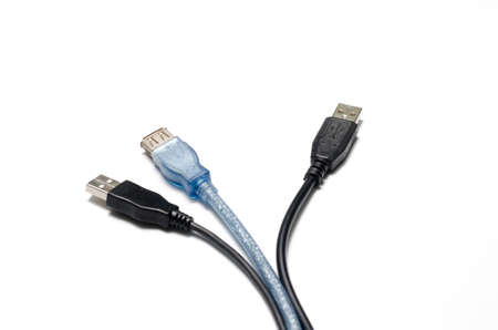 usb cable on a white backgroundの写真素材