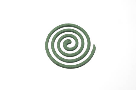 mosquito coil on a white backgroundの写真素材