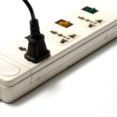 electric multiple socket outlet on a white background