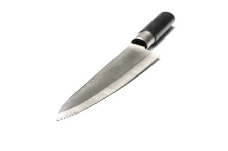 kitchen knife on a white backgroundの写真素材