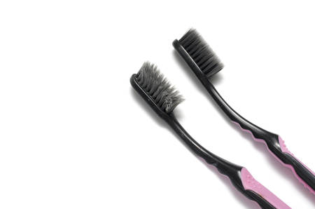 tooth brush on a white backgroundの写真素材