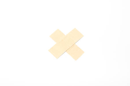 plaster bandage on a white の写真素材