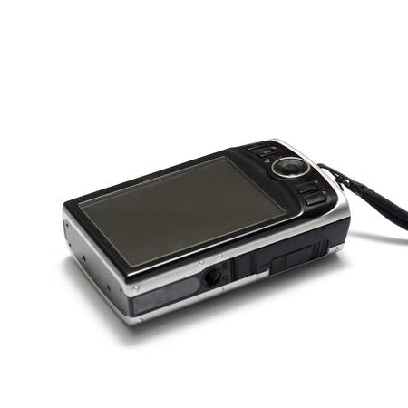 compact camera on a white backgroundの写真素材