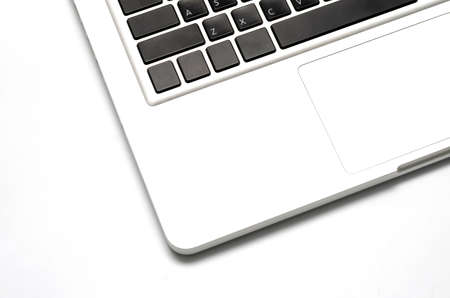 closeup laptop keyboard on white backgroundの写真素材