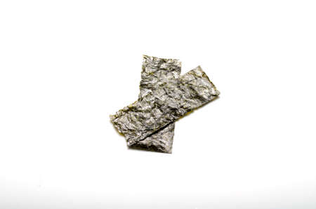 dried seaweed on a white background