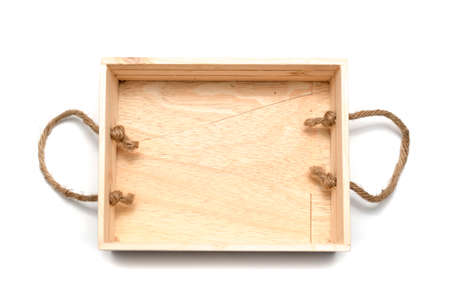 empty wood box isolated on white background